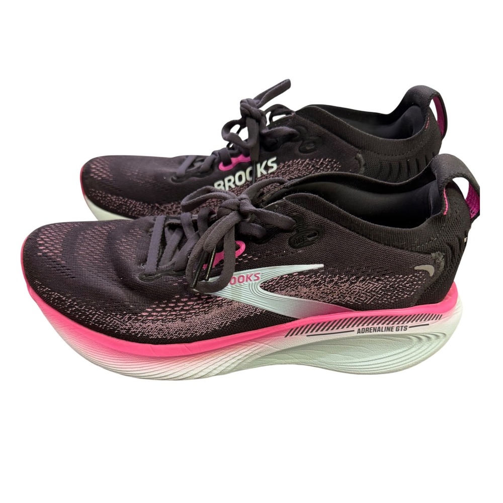 Brooks Adrenaline GTS 25 Womens Running Shoes Black Pink Size 9 1204431B064